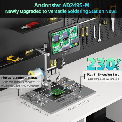 Andonstar AD249SM - Plus 10.1" 3 - Lens HDMI Digital Microscope - Elektor