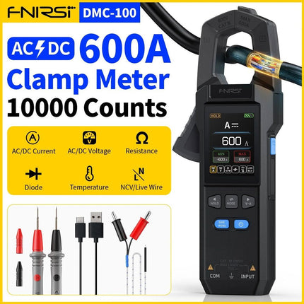 FNIRSI DMC - 100 True RMS Smart Clamp Meter (600 A) - Elektor